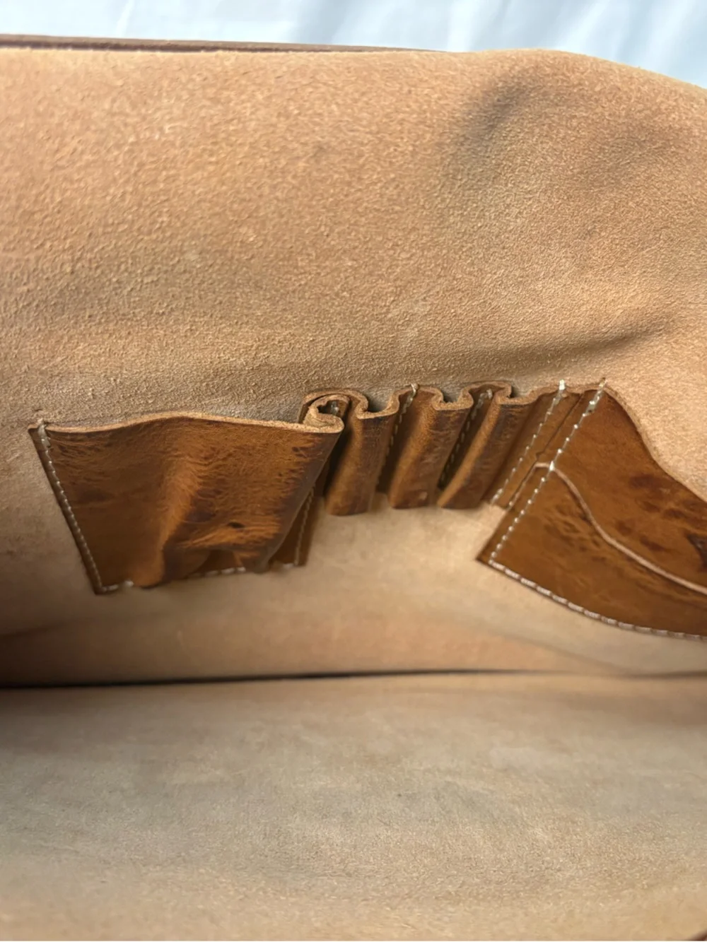 Floto Parma Italian Leather Briefcase Messenger Bag Cognac Brown Made in Italy